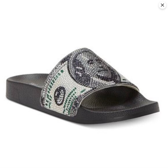 International Concepts Peymin25 Money Rhinestone Pool Slides Sz 8 - Picture 8 of 11